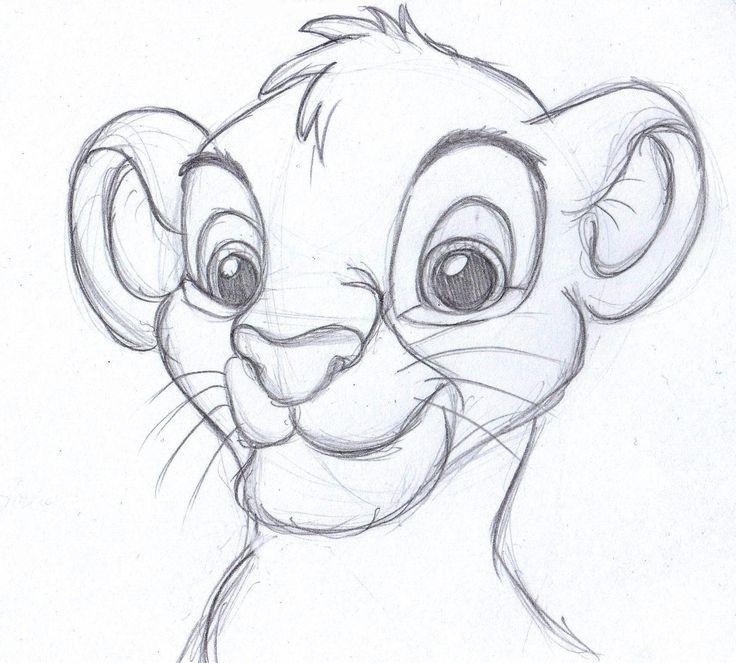 Dibujos a lapiz de Disney simba bebe - Dibujando un Poco