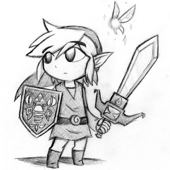 Dibujos a lapiz de videojuegos link legend of zelda - Dibujando un Poco