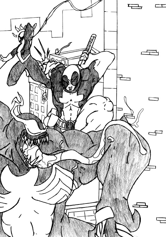Dibujos de Deadpool a lapiz deadpool y spiderman - Dibujando un Poco