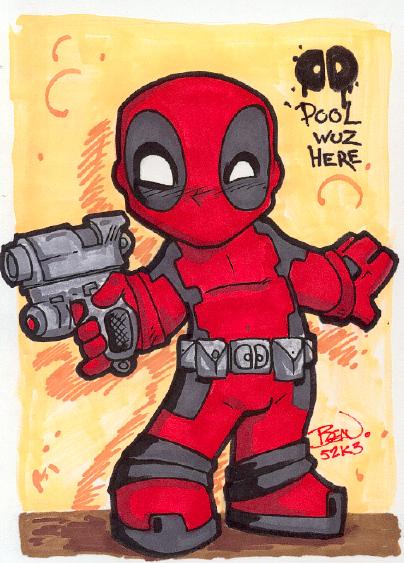 Dibujos de Deadpool kawaii bonito - Dibujando un Poco