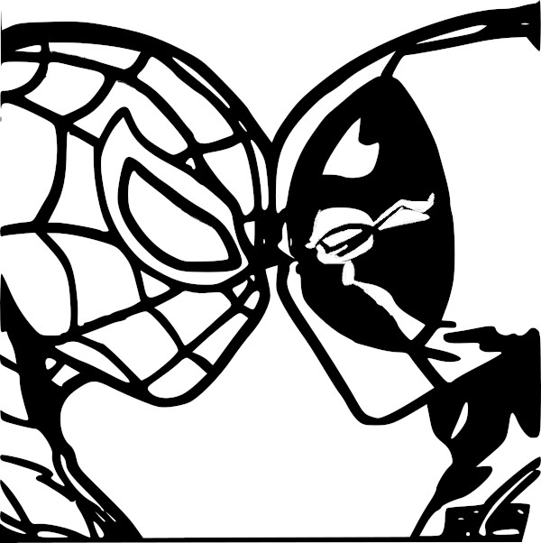 Dibujos de Deadpool para colorear vs spiderman - Dibujando un Poco