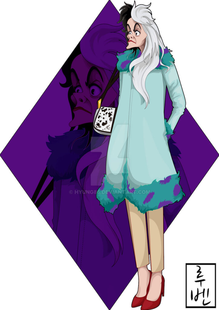 Dibujos de personajes de Disney cruela de vil - Dibujando un Poco