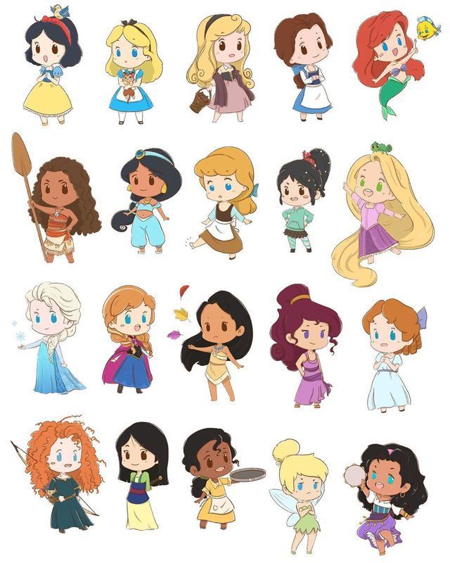 Princesas De Disney Dibujos Kawaii 365 Dibujos Kawaii