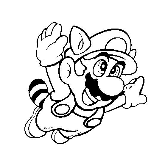 dibujo de mario volando para colorear - Dibujando un Poco