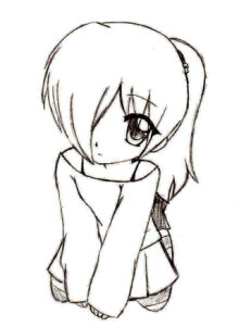 dibujos kawaii a lapiz chica timida - Dibujando un Poco