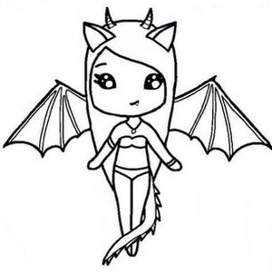 dibujos kawaii para dibujar chica demonio - Dibujando un Poco