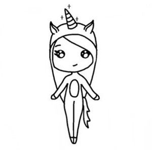 dibujos kawaii para dibujar chica unicornio - Dibujando un Poco